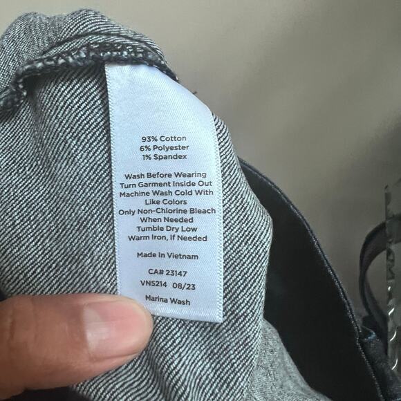 Talbots High Rise Wide Leg Sailor Jeans 10‎ Blue Dark Wash Women's Raw Hem - Picture 10 of 10